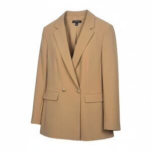 Ann Taylor Women's Size 8 Crosby Double-Breasted Blazer Camel Career Office